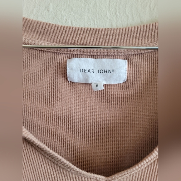 Dear John , Deni Muri Thermal V-Neck Top Wild Mushroom, Size Small - Picture 7 of 8